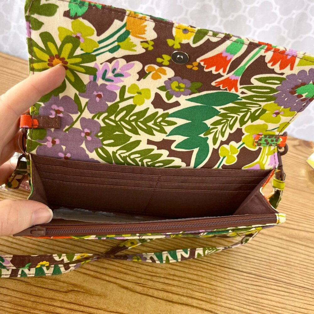 Vera Bradley Evening Garden Wallet Crossbody NWT Floral - Picture 11 of 13